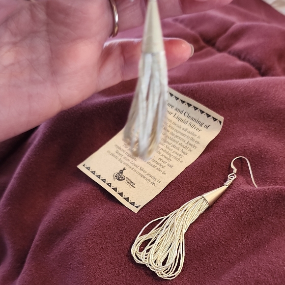 Elegant Sterling Silver Dangle Earrings - Picture 7 of 7